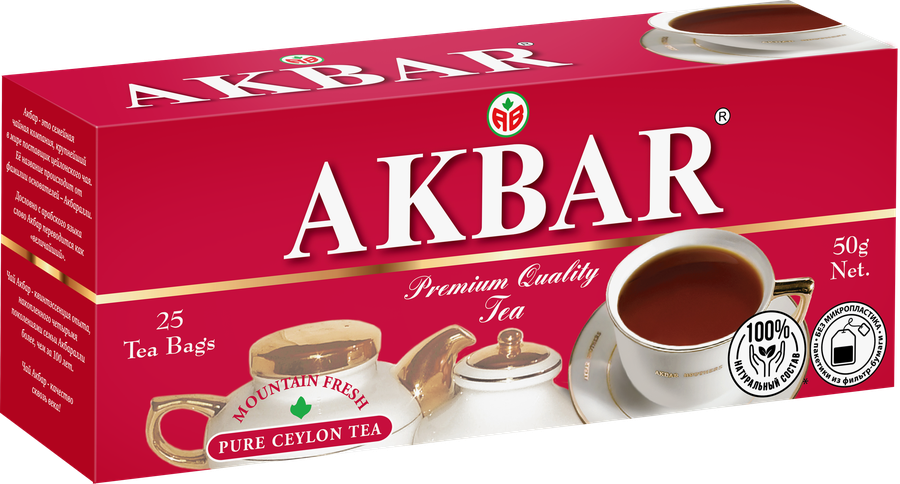 Чай черный AKBAR Красно-белая серия Ceylon байховый, 25пак, превью