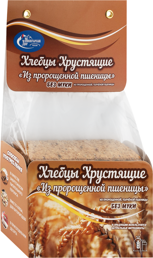 Хлебцы МОНАСТЫРСКИЙ ДВОР Из пророщенной пшеницы, 250г, превью
