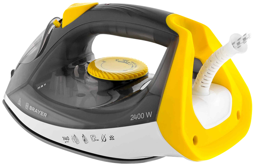 Утюг BRAYER 2400Вт, вертикальное отпаривание, антикапля, самоочистка Арт. BR4003GY, превью
