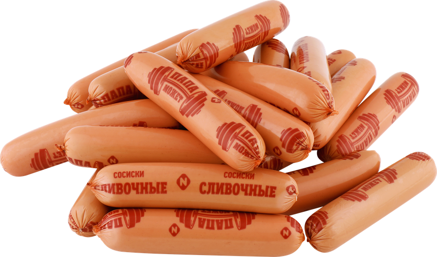 Сосиски ПАПА МОЖЕТ Сливочные, весовые, предпросмотр