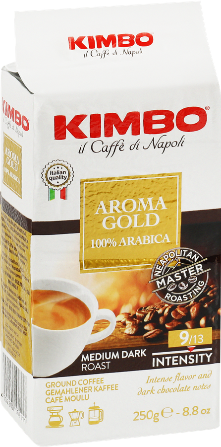 Кофе молотый KIMBO Голд 100% арабика натуральный жареный, 250г, предпросмотр