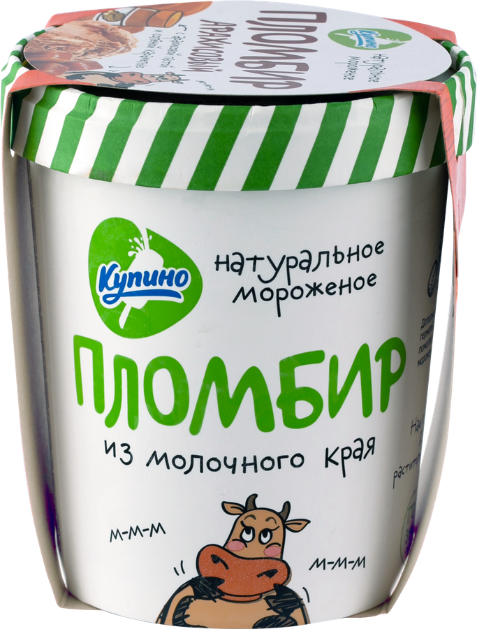 Мороженое КУПИНО Из молочного края, пломбир арахисовый с соленой карамелью 16,6%, без змж, картонный стакан, 270г, превью