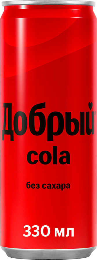 Напиток ДОБРЫЙ Cola без сахара сильногазированный, 0.33л, предпросмотр