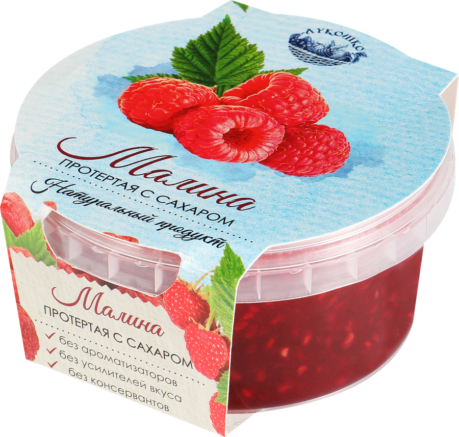 Малина ЛУКОШКО протертая с сахаром, 200г, превью