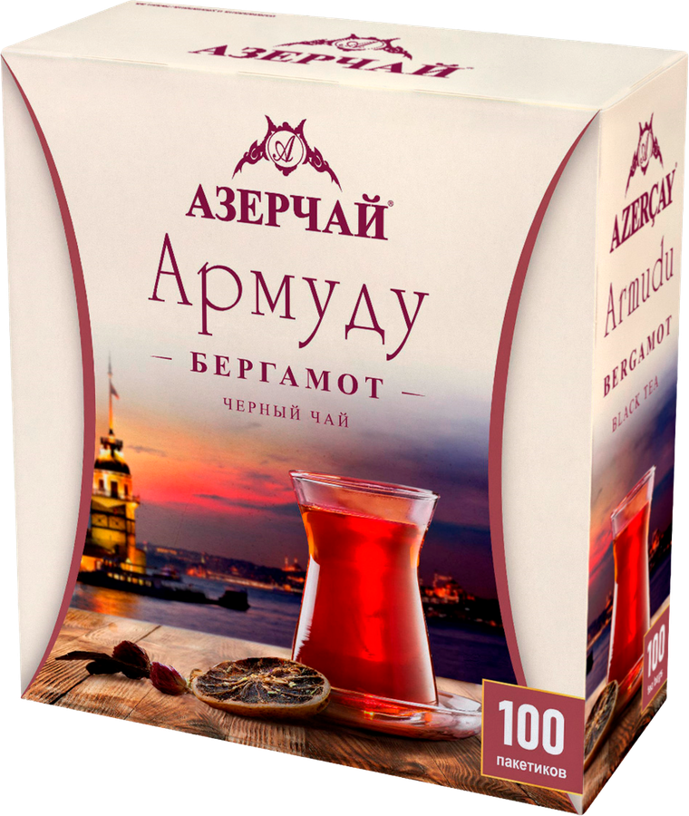 Чай черный АЗЕРЧАЙ Армуду с ароматом бергамота, 100пак, превью