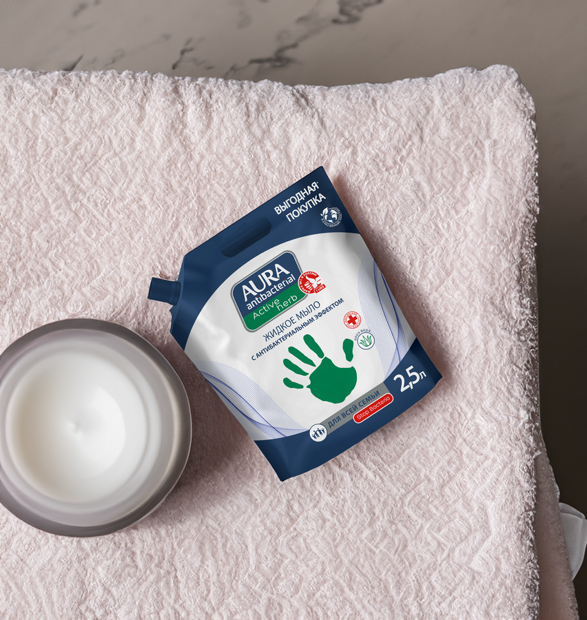 Жидкое мыло AURA Antibacterial Алоэ, 2,5л, предпросмотр