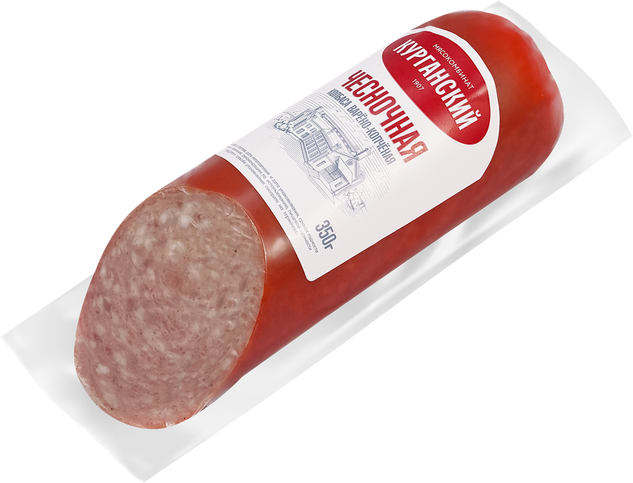 Колбаса варено-копченая МК КУРГАНСКИЙ СТАНДАРТ Чесночная, категория Г, 350г, превью