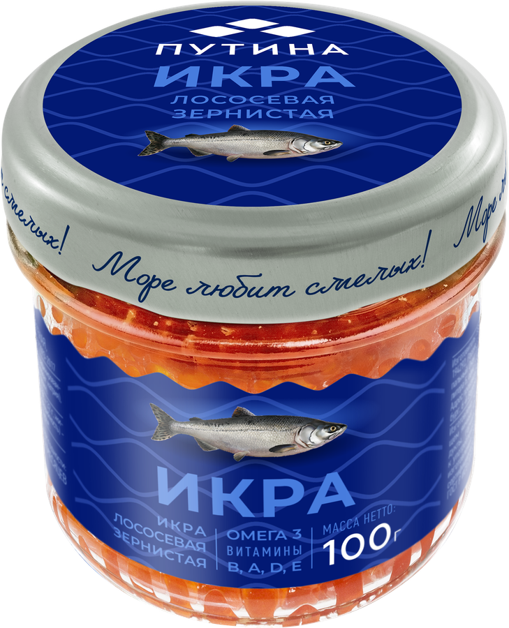 Икра лососевая ПУТИНА зернистая, 100г, превью