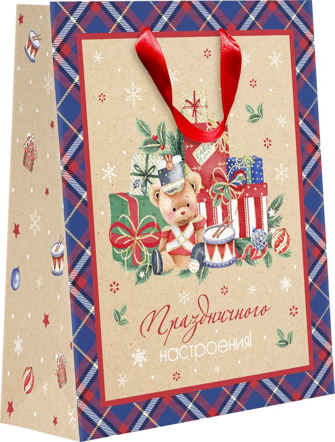 Пакет подарочный Magic, крафт, с тиснением, 23х18х10см Арт. KMT-1, превью