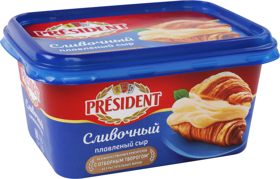 Сыр плавленый PRESIDENT Сливочный 45%, без змж, 400г, предпросмотр