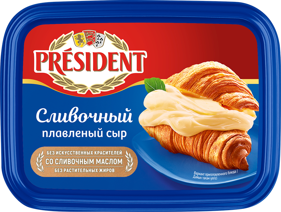 Сыр плавленый PRESIDENT Сливочный 45%, без змж, 400г, превью