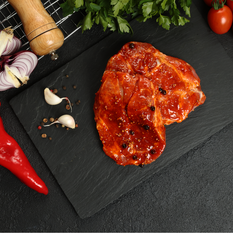 Стейк из свиной шеи ЛЕНТА FRESH в можжевеловом маринаде, превью