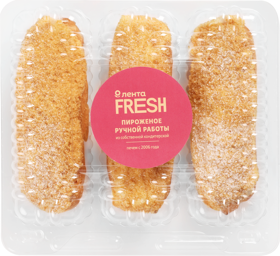 Набор пирожных ЛЕНТА FRESH Эклер, в обсыпке, с масляным кремом 210г, превью