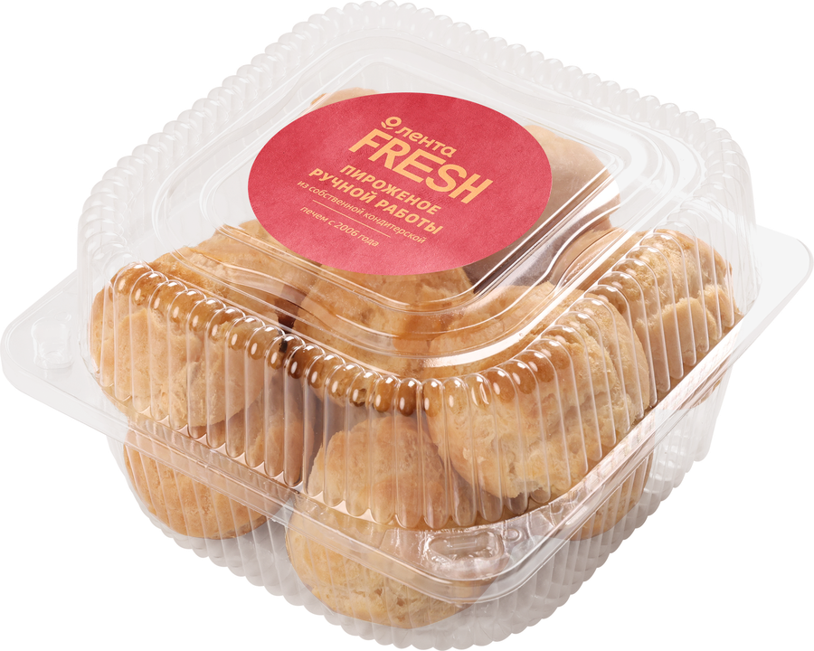 Пирожное Профитроли со сливочным кремом ЛЕНТА FRESH, 180г, предпросмотр