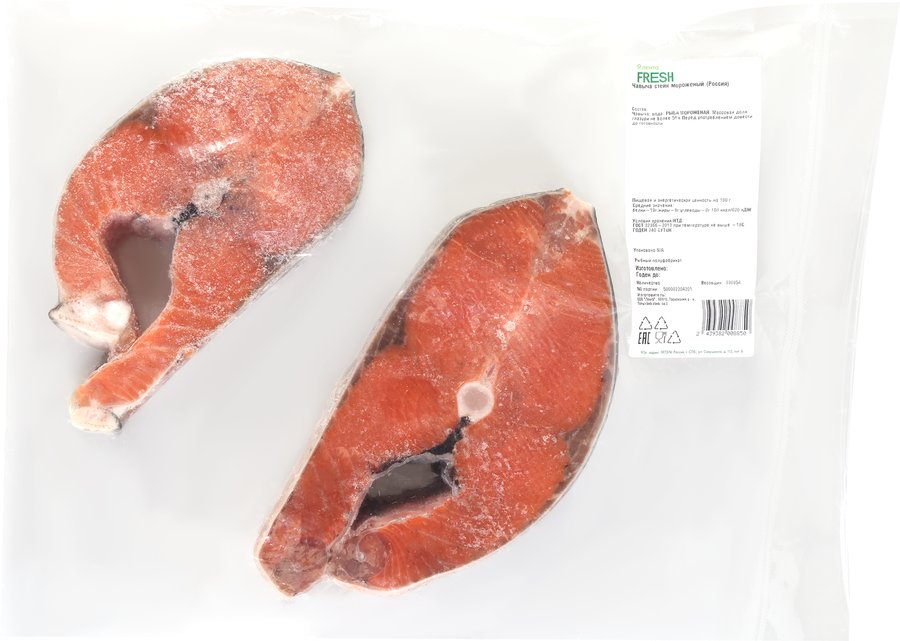 Чавыча замороженная Тихоокеанская ЛЕНТА FRESH стейк, весовая, превью