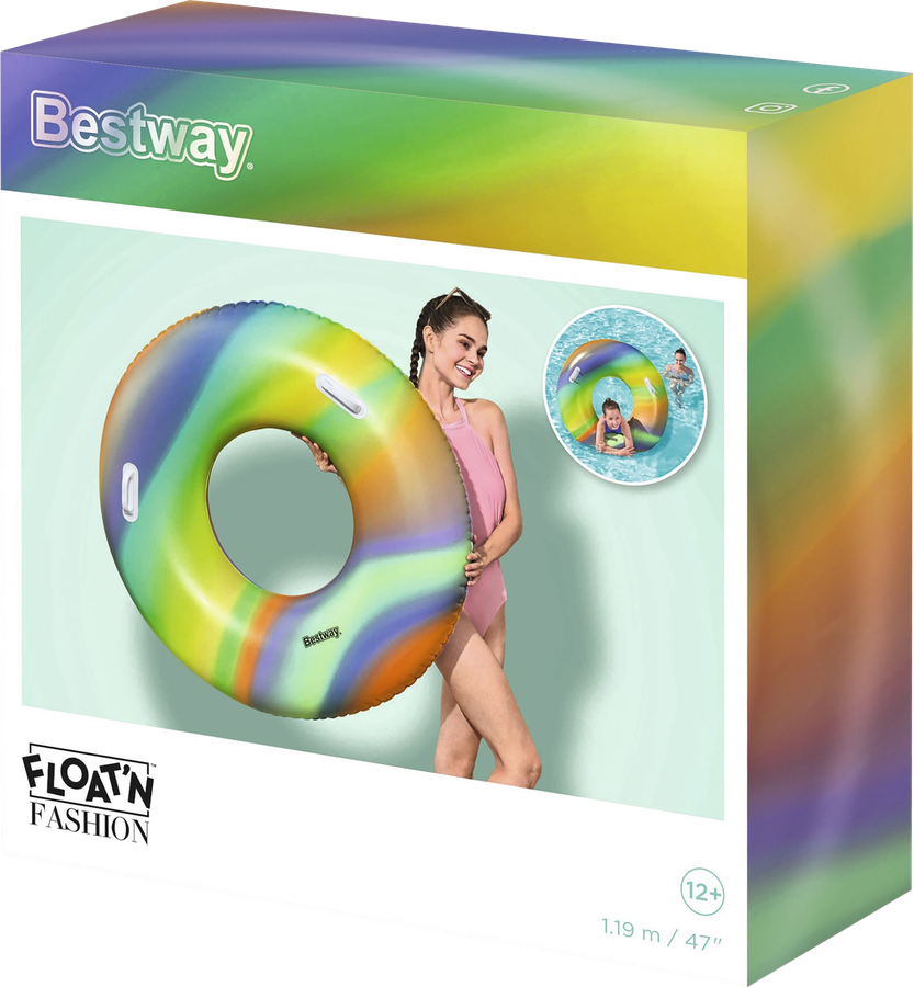 Круг для плавания надувной BESTWAY Радужный d=119см, Арт. 36352, предпросмотр