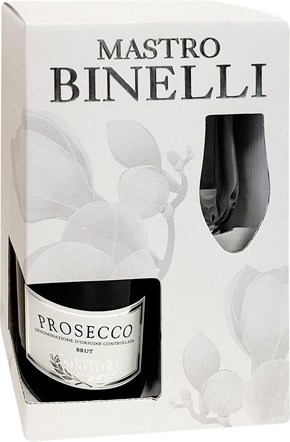 Вино игристое MASTRO BINELLI Просекко Спуманте Венето белое брют + 1 бокал, п/у, 0.75л, превью