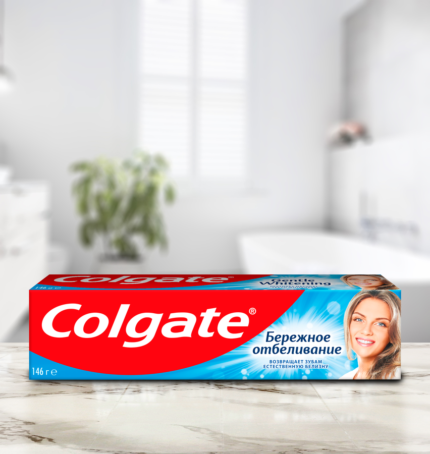 Зубная паста COLGATE Бережное отбеливание, с фтором и кальцием, 100мл, предпросмотр
