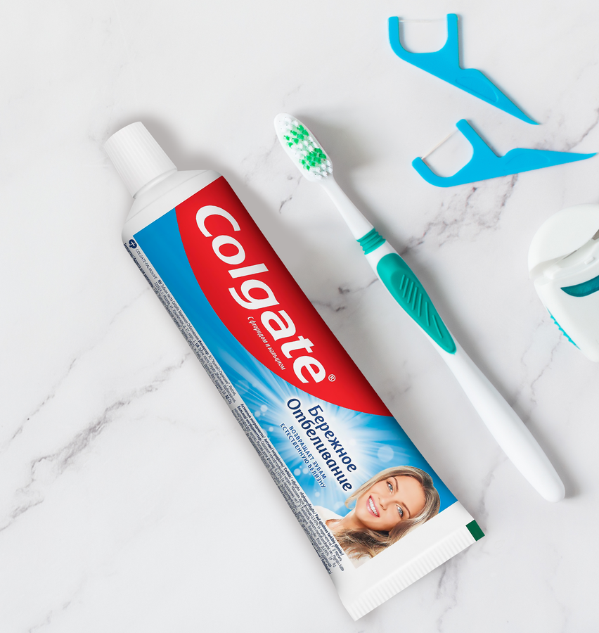 Зубная паста COLGATE Бережное отбеливание, с фтором и кальцием, 100мл, превью