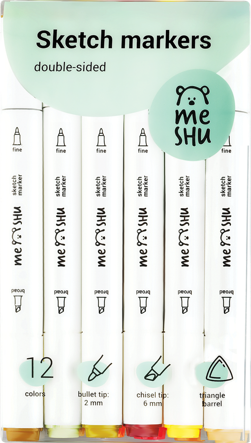 Набор маркеров для скетчинга MESHU цвета леса, 12 цветов Арт. MS_38260 MS_38259MS_38261, превью