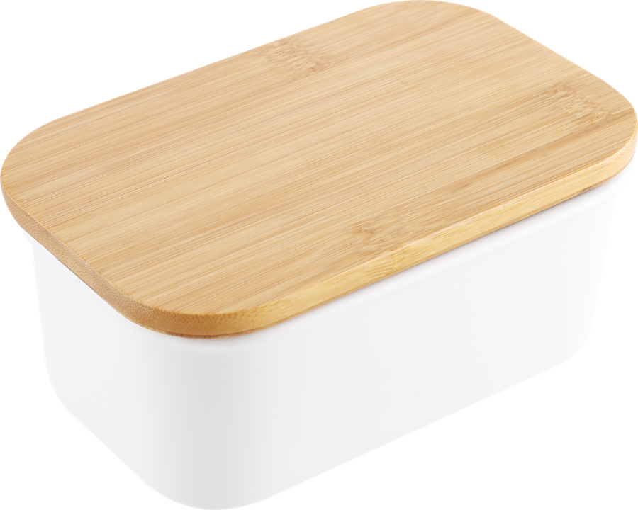 Масленка HOMECLUB Bamboo 16x10,5x7,5см, фарфор, бамбук Арт. MSB-4, предпросмотр