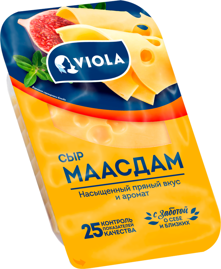 Сыр VIOLA Маасдам 45%, нарезка, без змж, 120г, предпросмотр