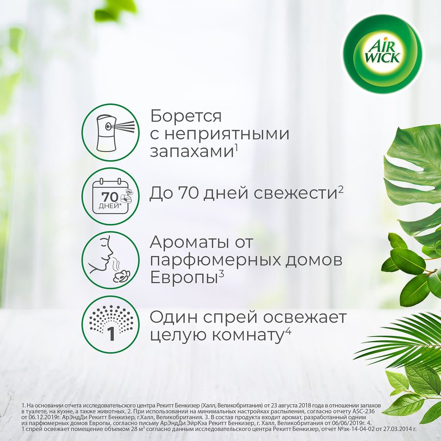 Баллон сменный для автоматического освежителя воздуха AIR WICK Freshmatic Анти-табак Бодрящий апельсин и бергамот, 250мл, предпросмотр