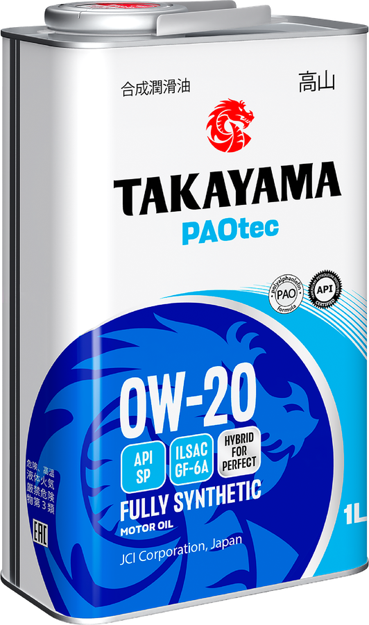 Масло моторное TAKAYAMA синтетическое SAE 0W-20, ILSAC GF-5, API SN, Арт. 605553, 1л, превью