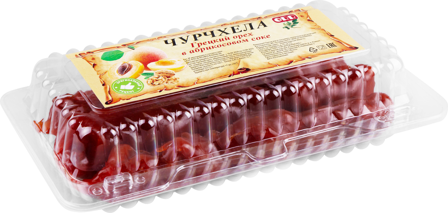 Чурчхела с грецким орехом в абрикосовом соке, весовая, превью
