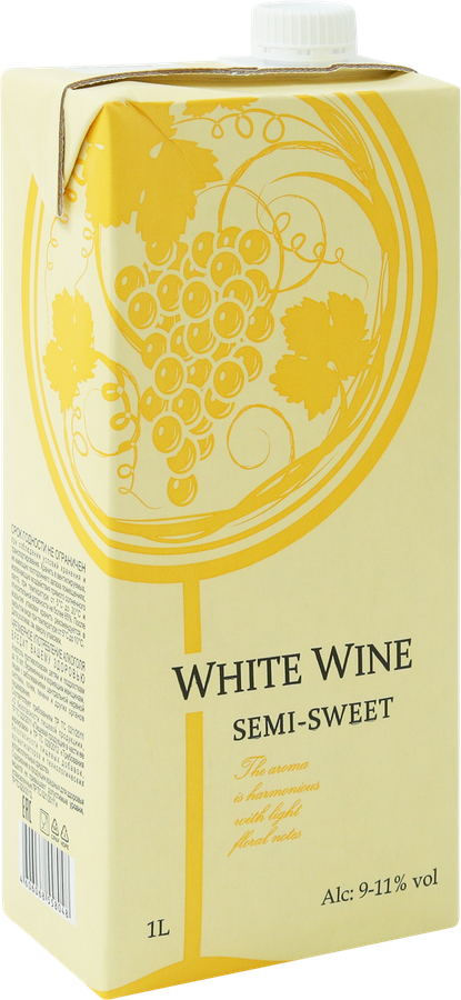 Вино WHITE WINE белое полусладкое, 1л, превью