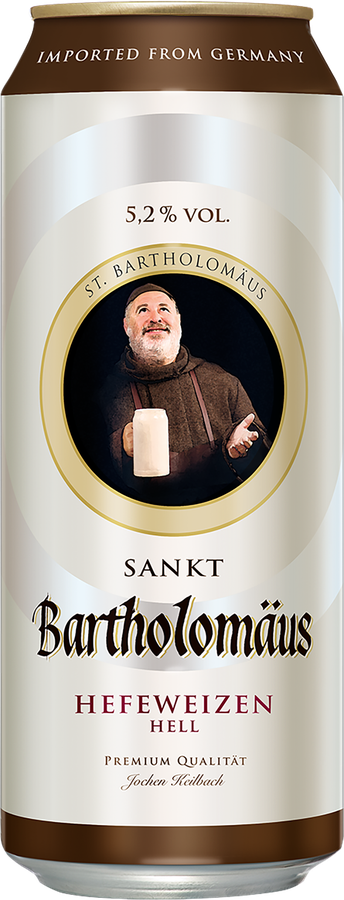 Пиво светлое SANKT BARTHOLOMAUS Hefeweizen Hell пшеничное нефильтрованное пастеризованное 5,2%, 0.5л, превью
