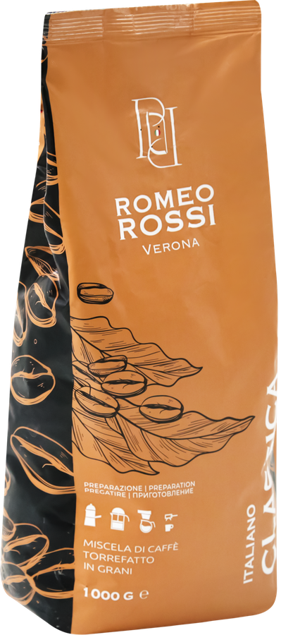 Кофе зерновой ROMEO ROSSI Classica натуральный жареный, 1кг, предпросмотр
