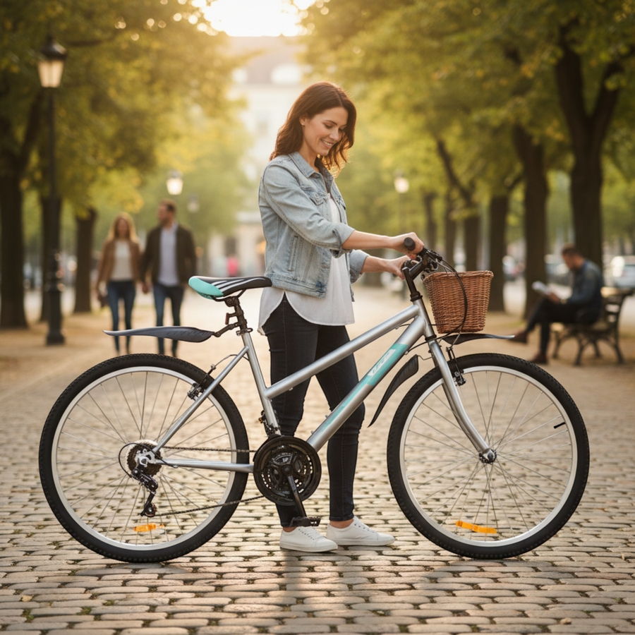 Велосипед Life 26" 18 скоростей, серо-бирюзовый, Арт. LFE26ST-UW, предпросмотр