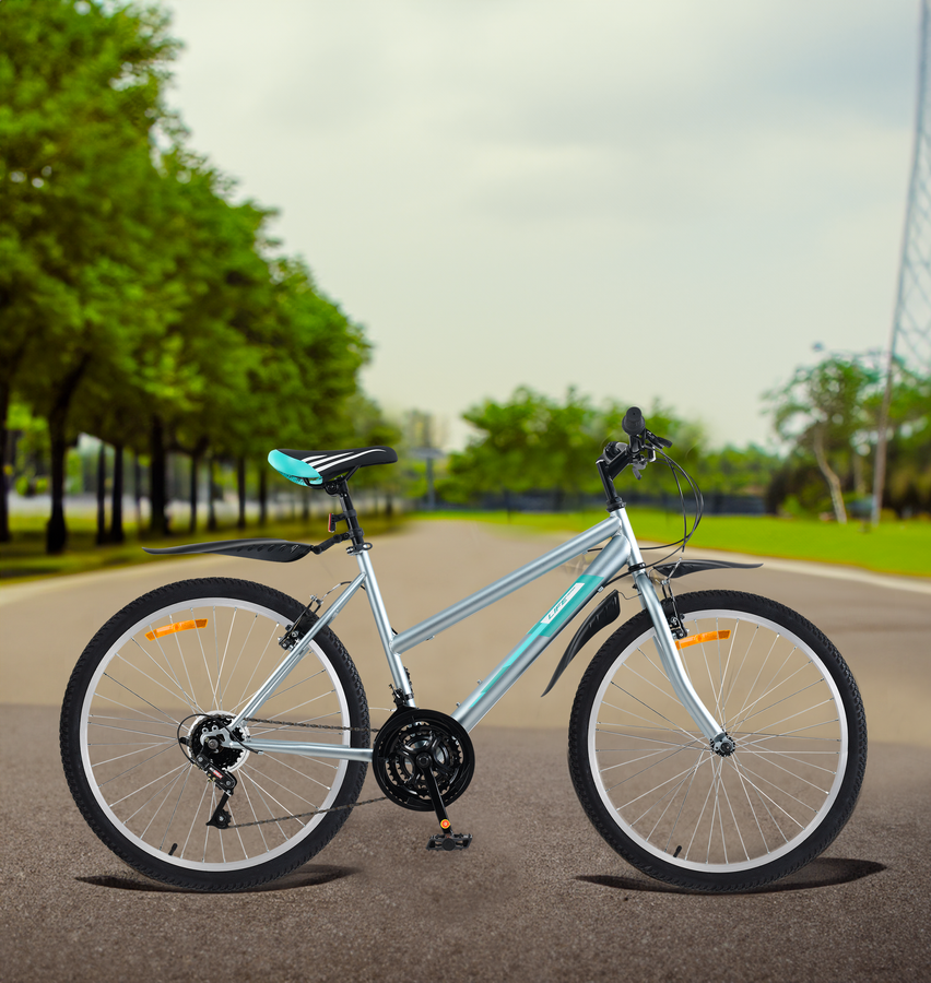 Велосипед Life 26" 18 скоростей, серо-бирюзовый, Арт. LFE26ST-UW, предпросмотр