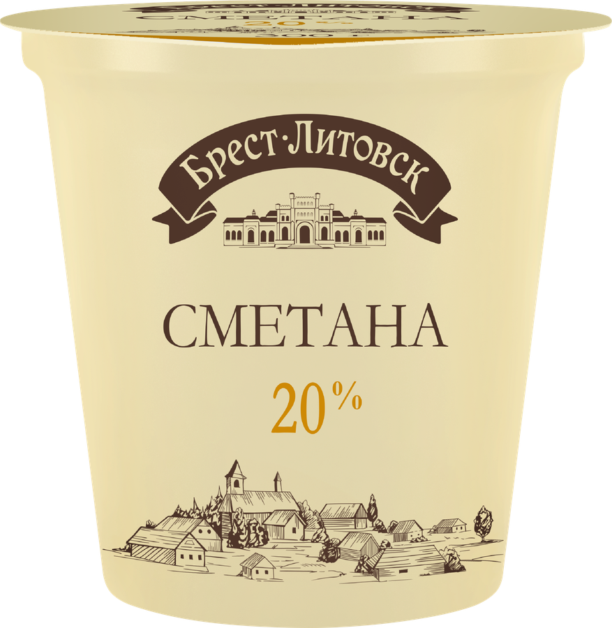 Сметана БРЕСТ-ЛИТОВСК 20%, без змж, 300г, превью