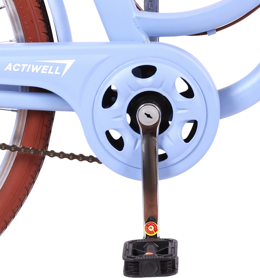 Велосипед городской ACTIWELL City 26", цвет вишневый/голубой, с корзиной, Арт. CTY26ST-UW, предпросмотр