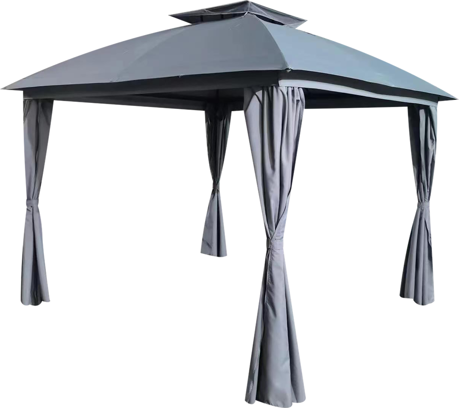 Павильон GIARDINO CLUB 2,9x2,9x2,65м со шторами, серый, Арт. LZ-12929, превью