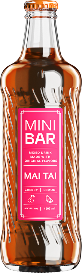 Напиток пивной MINI BAR Mai Tai со вкусом и ароматом лимона, лайма, вишни нефильтрованный пастеризованный 6%, 0.4л, превью