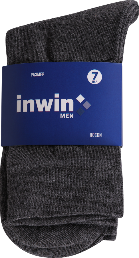 Носки мужские INWIN р. 25–29, черные, темно-серый меланж, синие, Арт. SMS101, 7пар, превью
