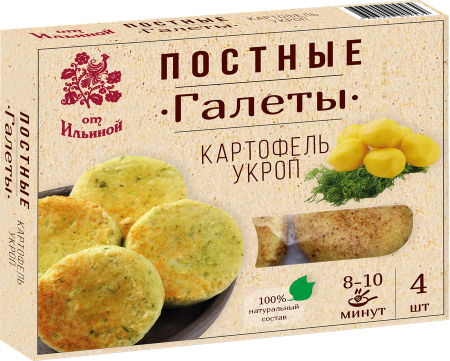 Галеты постные ОТ ИЛЬИНОЙ Картофельные с укропом, 300г, предпросмотр