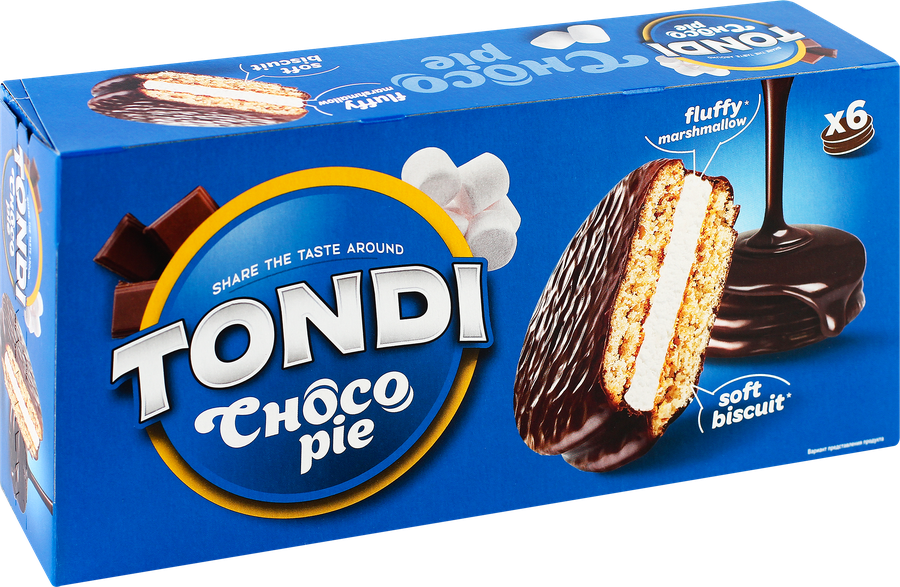 Печенье TONDI Choco Pie глазированное, 180г, предпросмотр