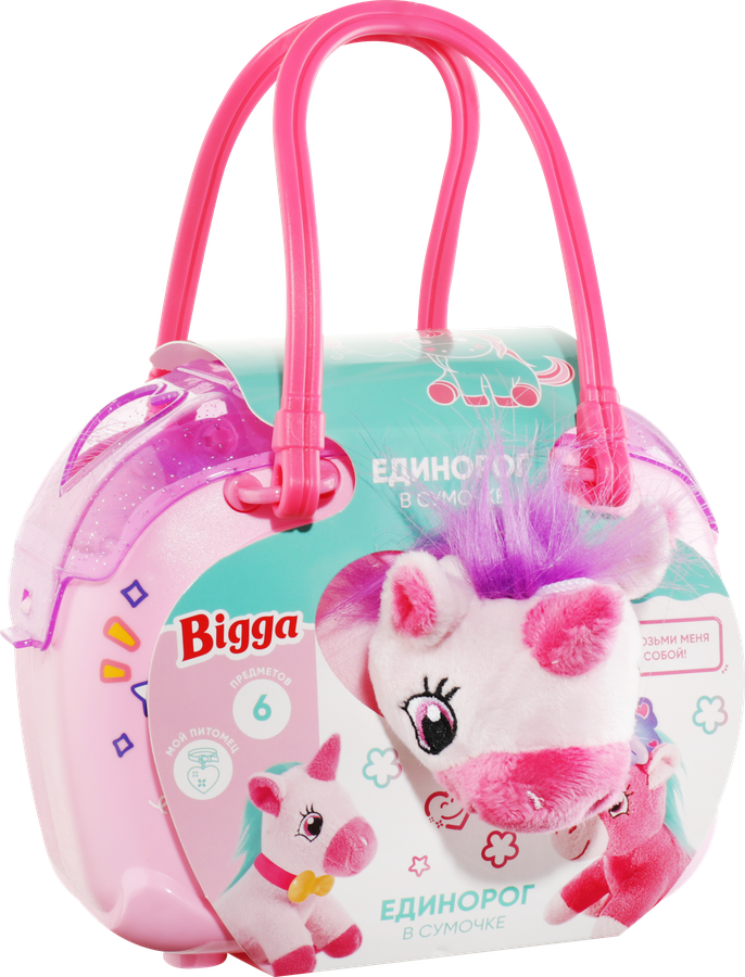 Набор игровой BIGGA Единорог, в сумочке, 6 предметов, Арт. 993020029, предпросмотр
