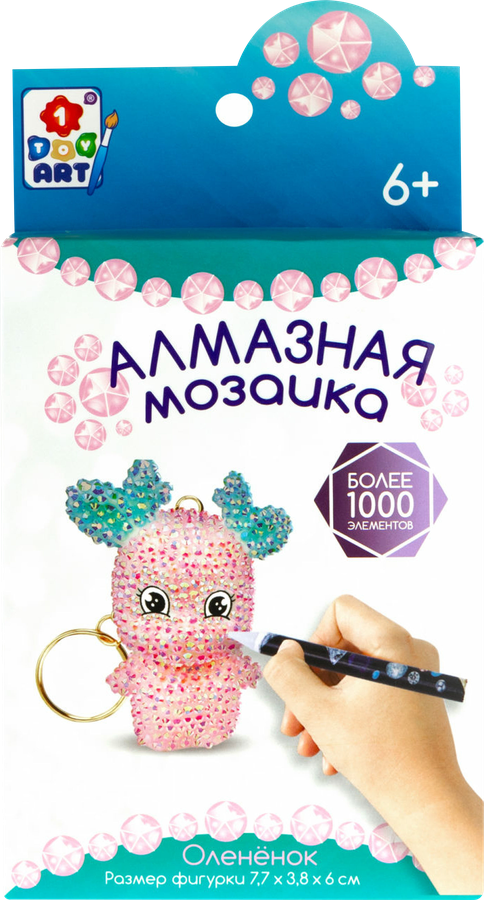 Набор для создания брелока 1TOY Алмазная мозаика в ассортименте, Арт. Т22982,Т22983, предпросмотр
