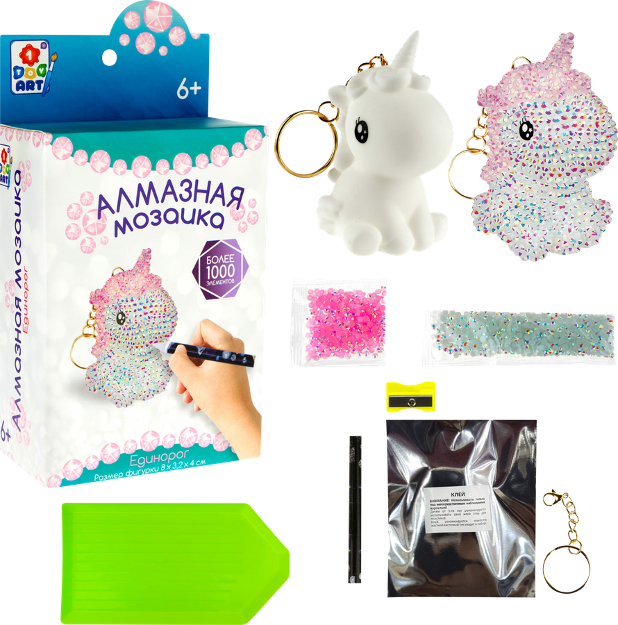 Набор для создания брелока 1TOY Алмазная мозаика в ассортименте, Арт. Т22982,Т22983, превью