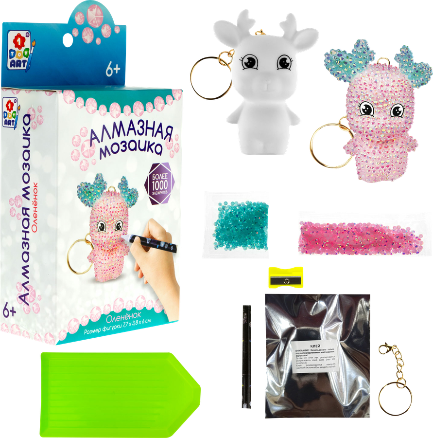 Набор для создания брелока 1TOY Алмазная мозаика в ассортименте, Арт. Т22982,Т22983, превью