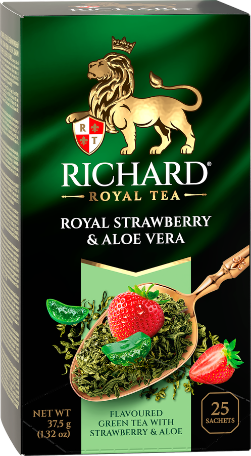Чай зеленый RICHARD Royal Strawberry&Aloe Vera арома, 25пак, предпросмотр