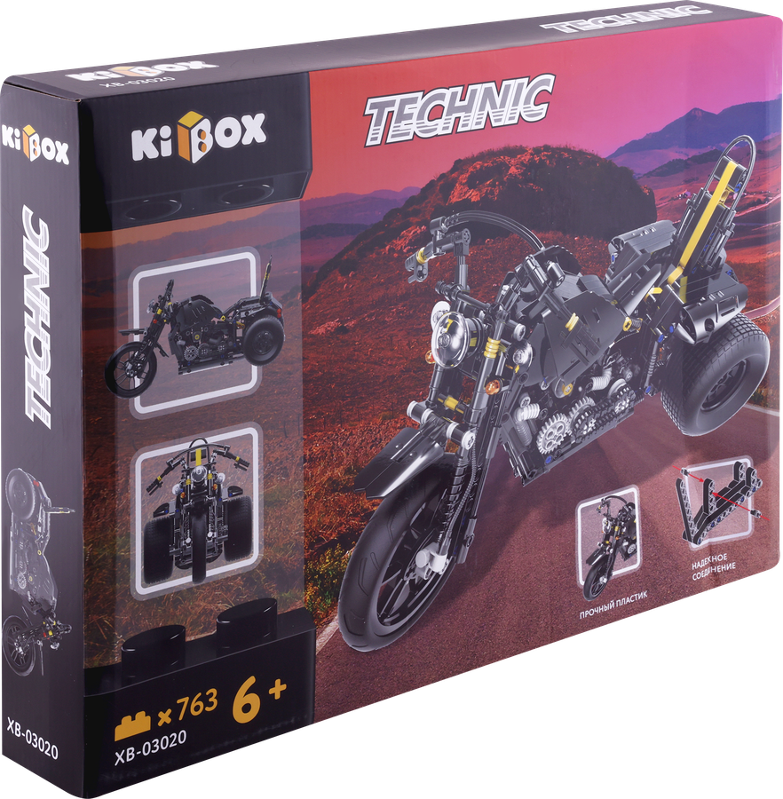 Конструктор KIBOX Мотоцикл 763 детали, Арт. XB-03020, превью