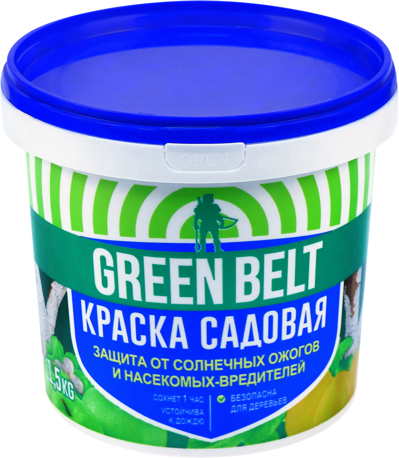 Краска садовая для деревьев GREEN BELT акриловая, Арт. 01-493, 1,5кг, превью