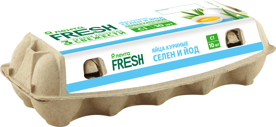 Яйцо куриное ЛЕНТА FRESH Селен, йод С1, 10шт, предпросмотр