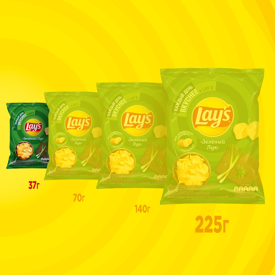 Чипсы картофельные LAY'S со вкусом молодого зеленого лука, 37г, превью